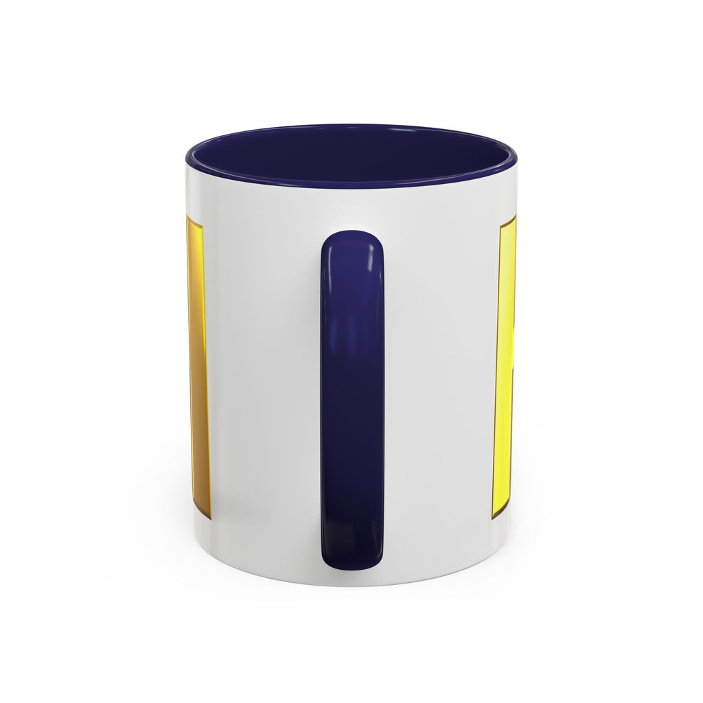 Mug en céramique avec bonhomme allumette 3D accroché à la lettre H dorée | Mug à anse de couleur