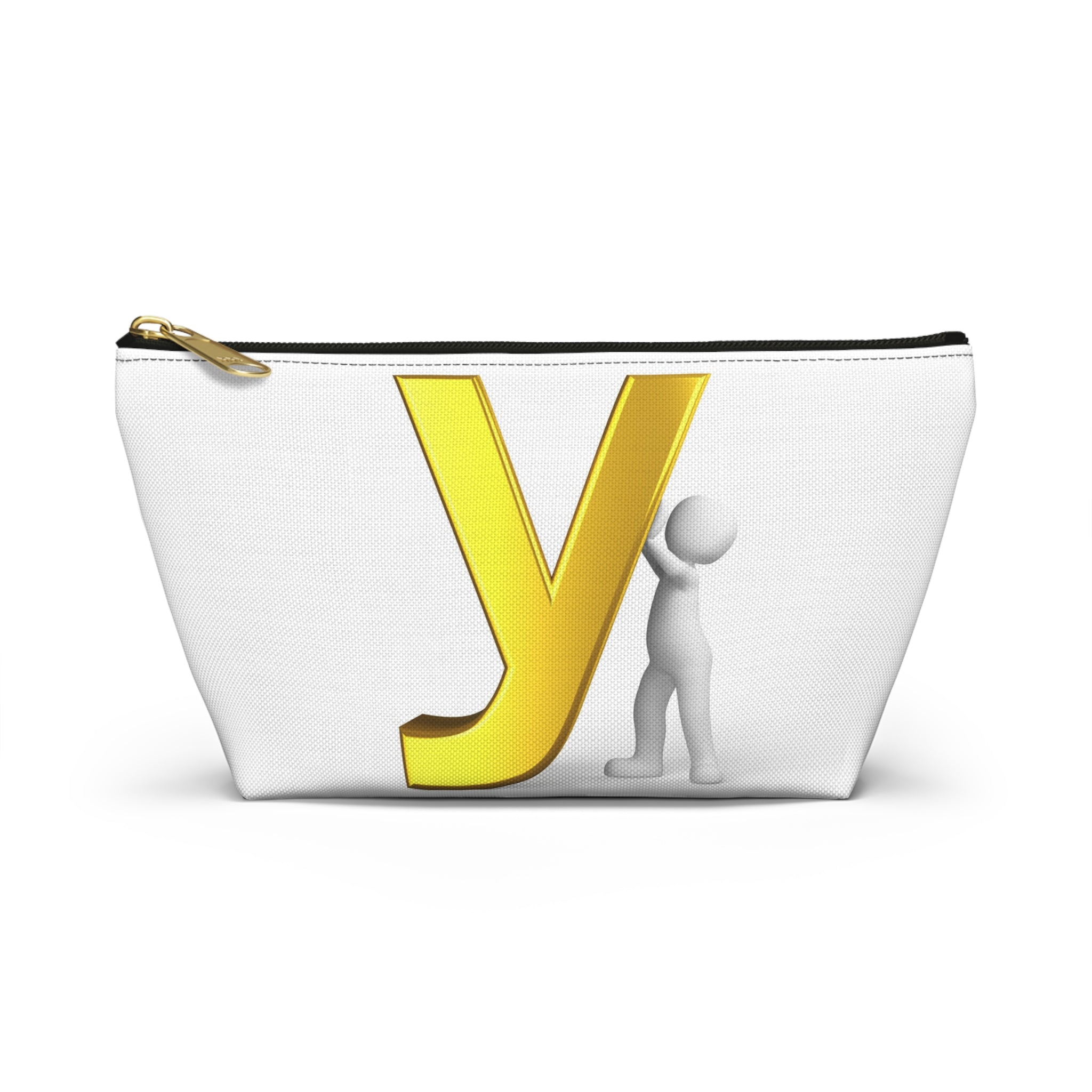 Gold Letter Y with 3D Figure Accessory Pouch