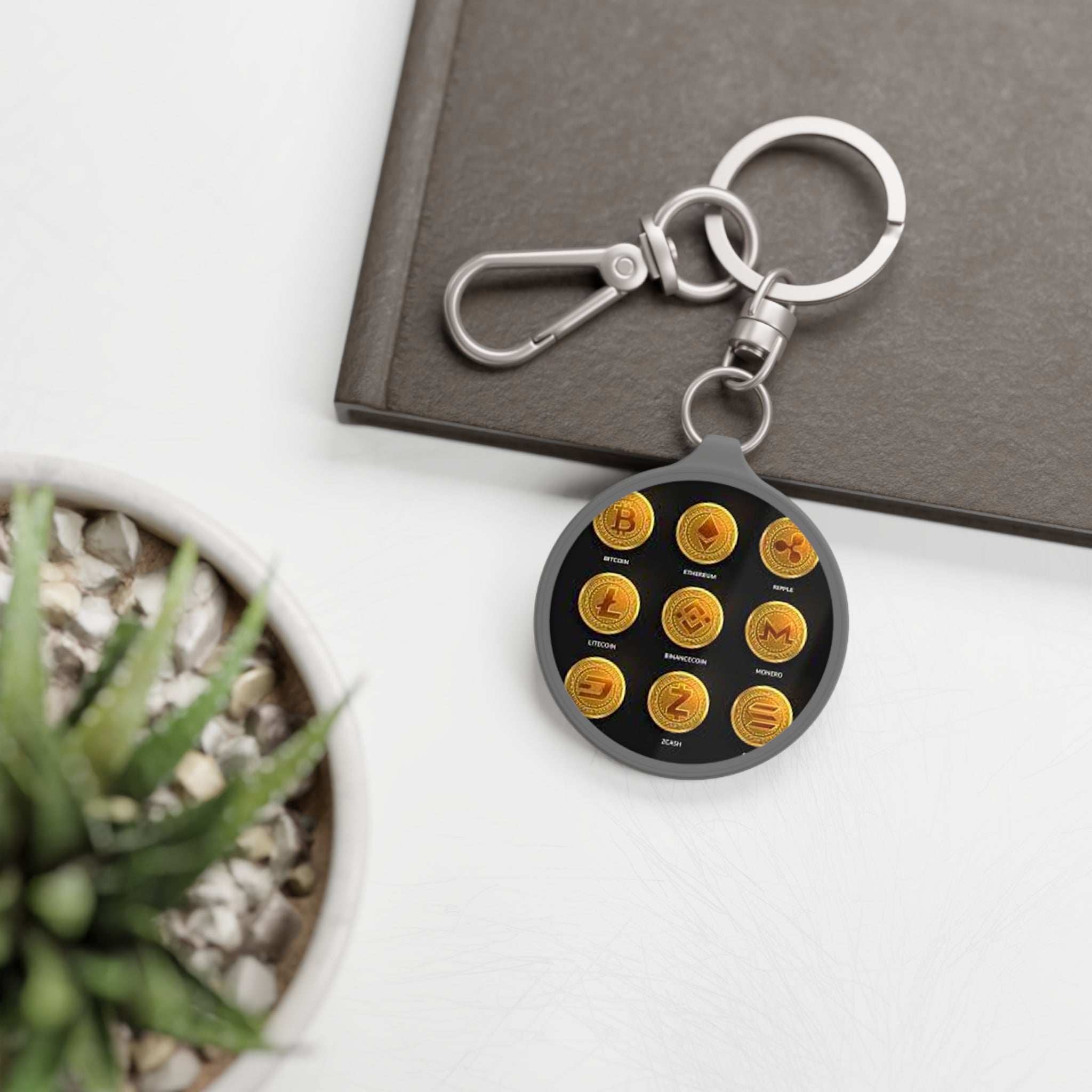 Cryptocurrency Coin Icons Keyring | Bitcoin Ethereum Litecoin Ripple Doge Monero