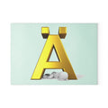 Gold Letter Ä glass cutting board | Monogram initial kitchen decor