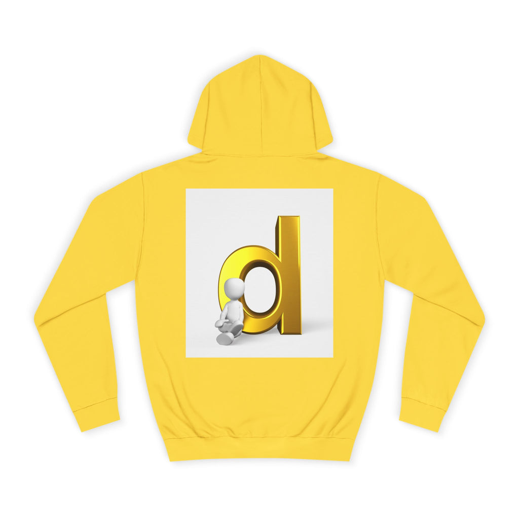 3D Gold Letter D Hoodie | Minimal Monogram Initial Sweatshirt