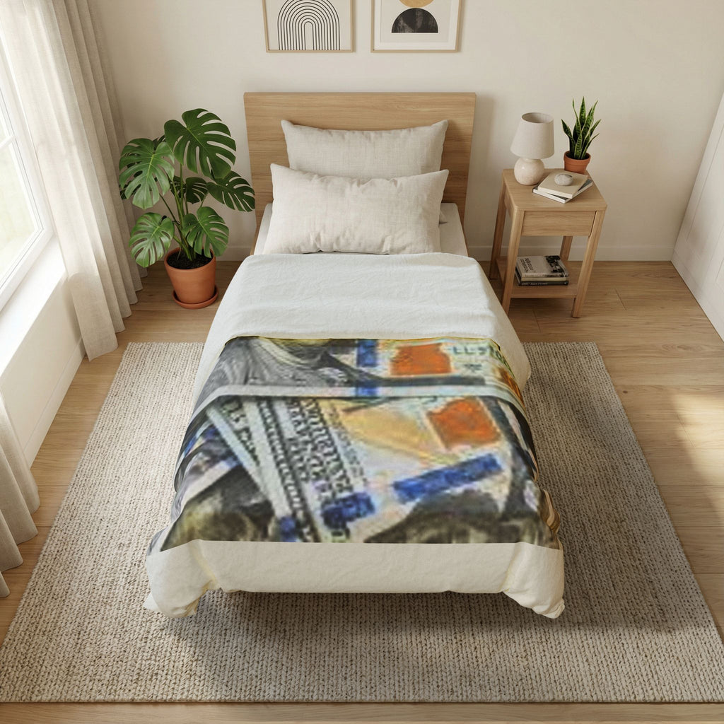 Hundred Dollar Bills Cotton Duvet Cover | Money Pattern Bedding