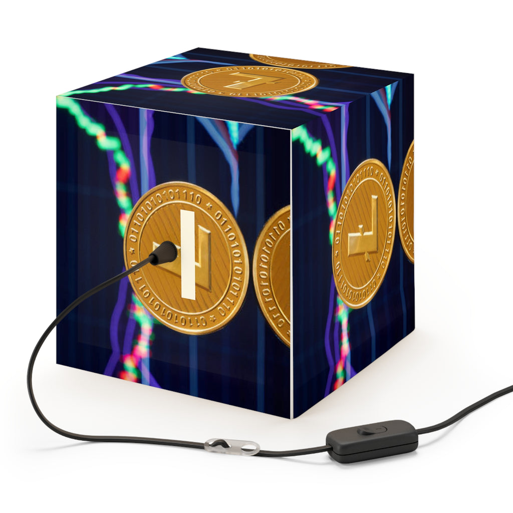 Litecoin Crypto Coin Pattern Light Cube Lamp | Cryptocurrency Decor, Trading Chart Design