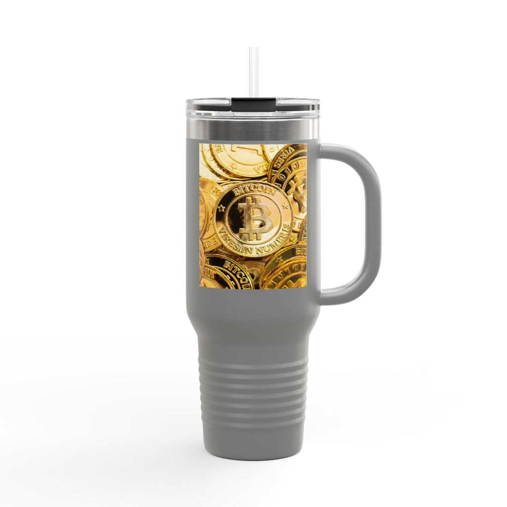 Bitcoin Coin Pattern Travel Mug | 40 oz Insulated Tumbler