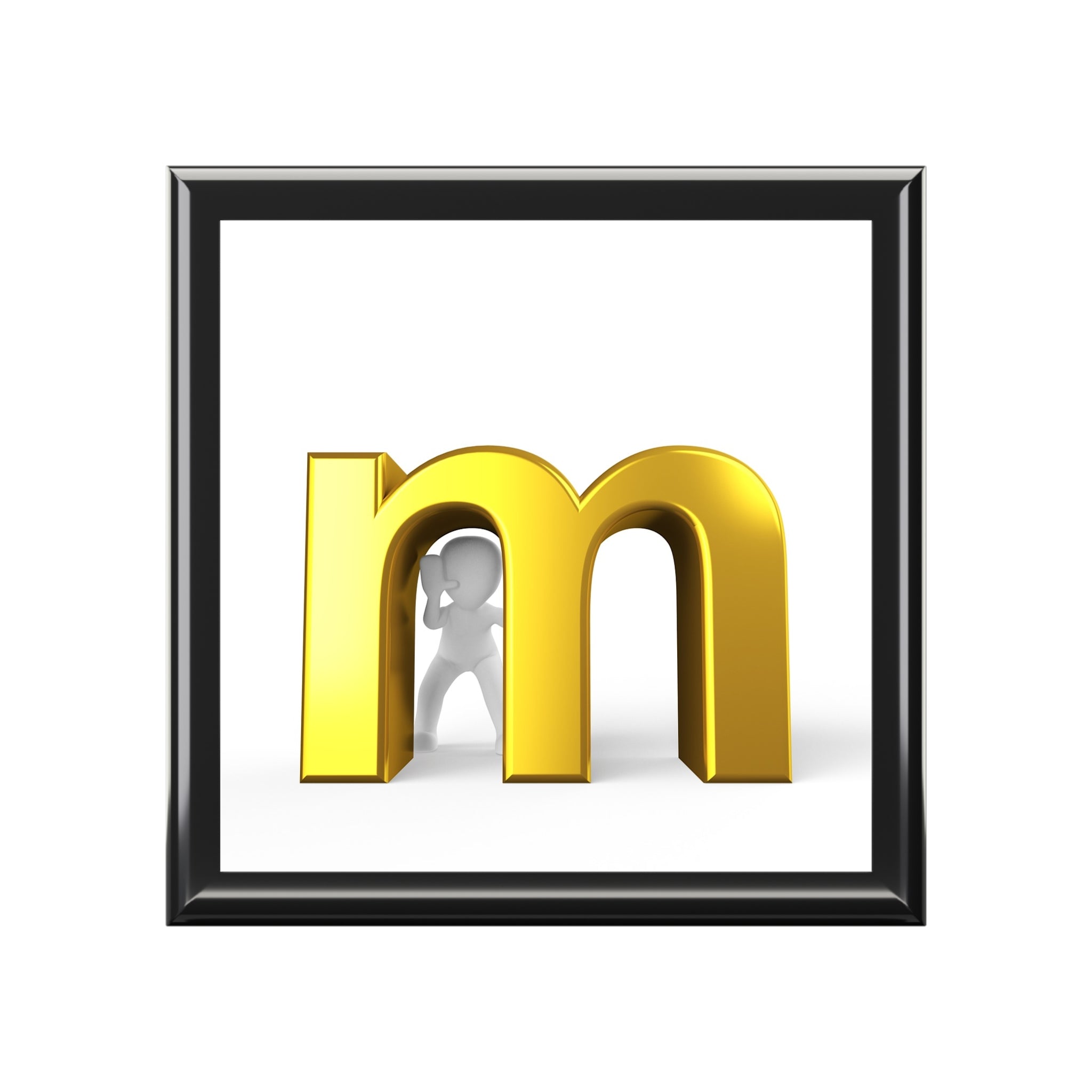 Gold Letter M monogram Jewelry Box | Initial keepsake box