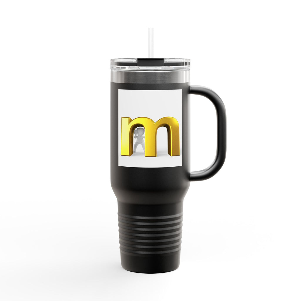 Gold 3D Letter M travel mug | Insulated 40oz Tumbler