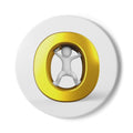 3D Stick Figure Inside Gold Letter o Ceramic Coaster | Cute Minimalist Drink Mat