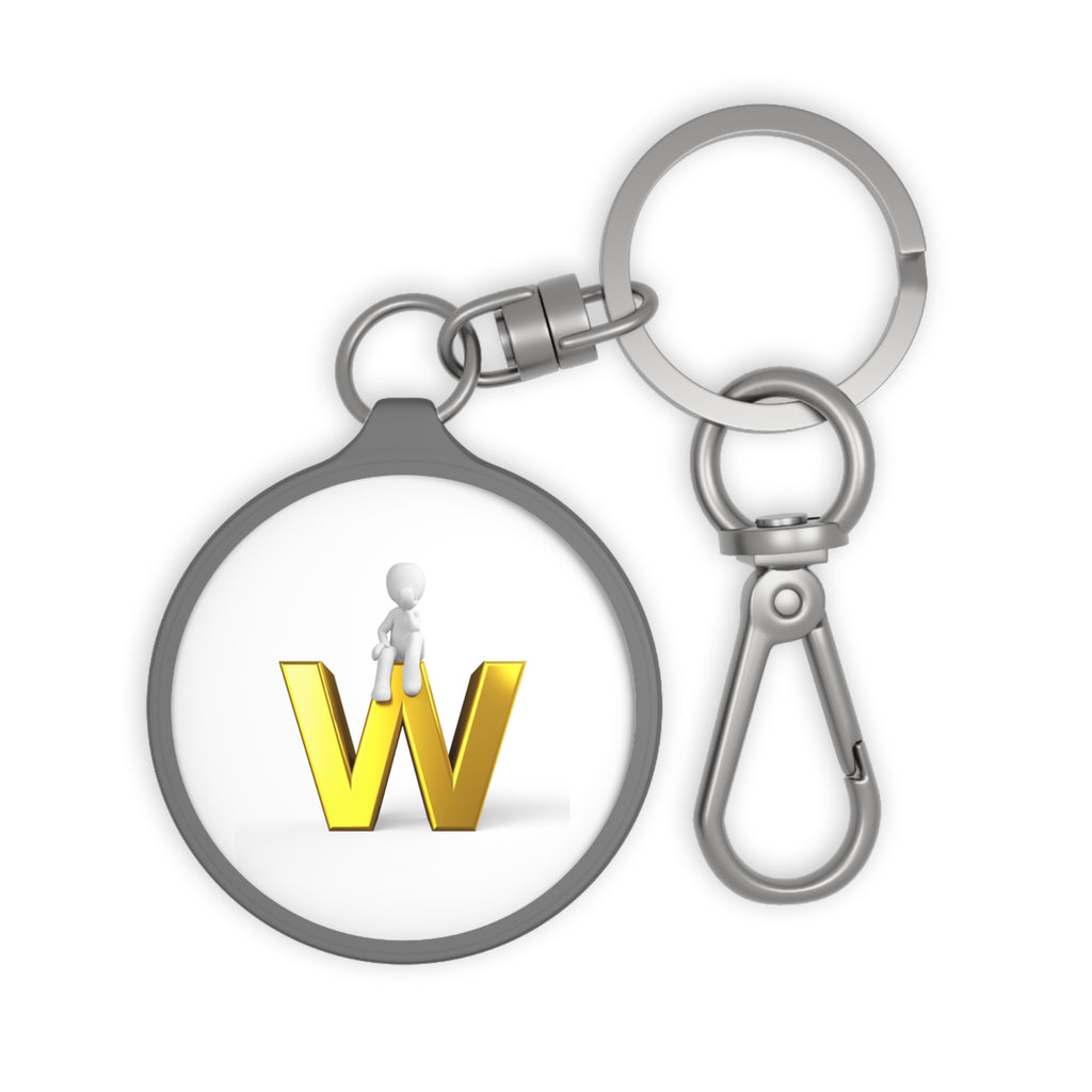 Gold W Letter Monogram Keyring Tag | Initial Keychain