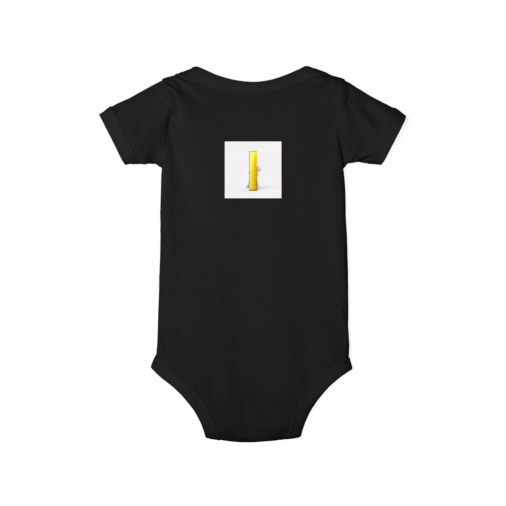 Yellow Letter i Infant One Piece | Minimal Baby Bodysuit