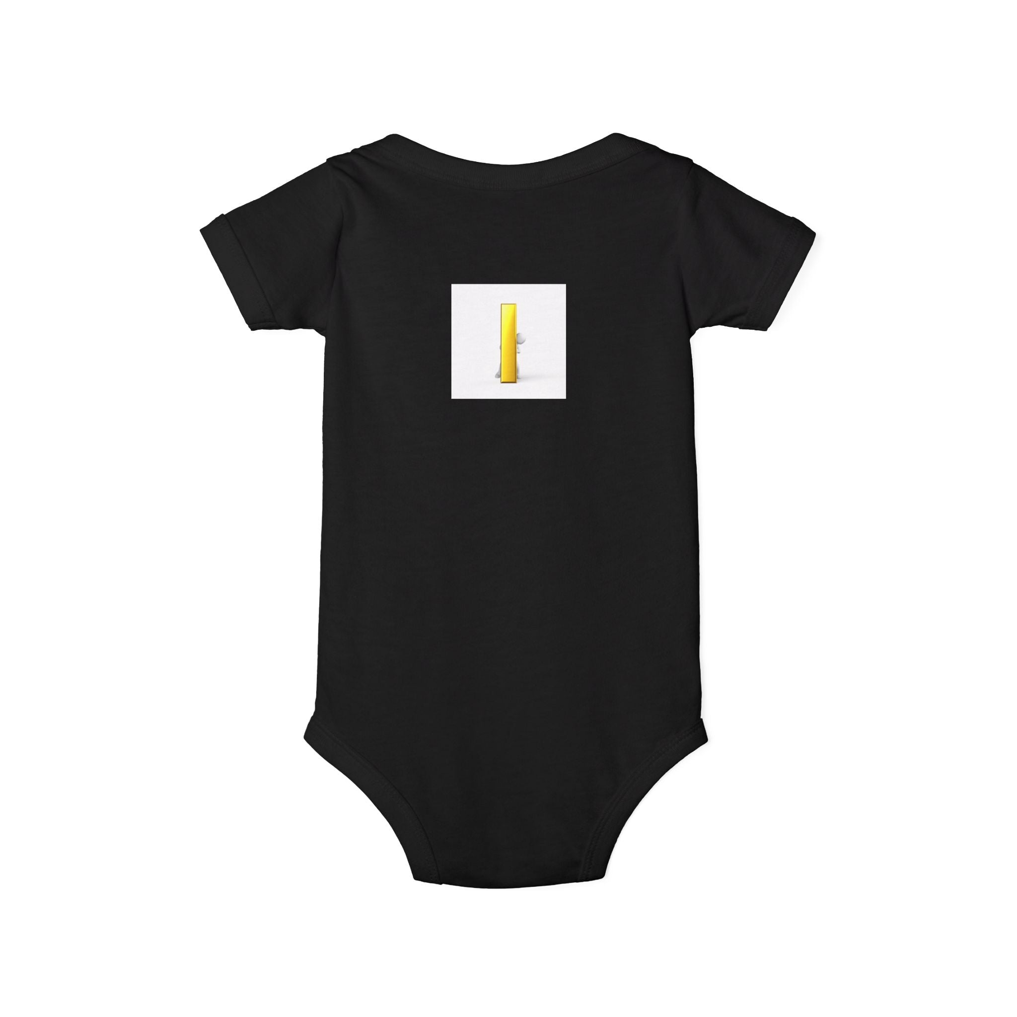 Yellow Letter i Infant One Piece | Minimal Baby Bodysuit