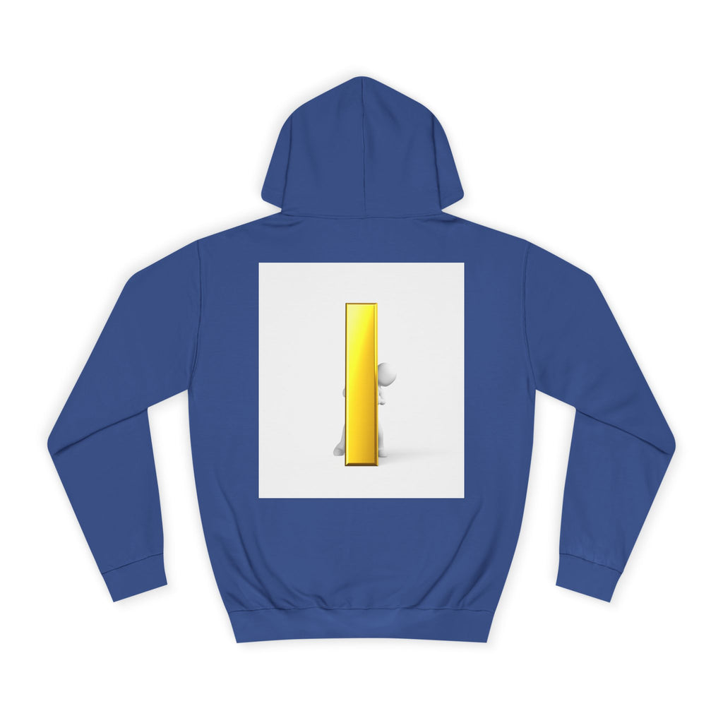 Gold Letter i Character Hoodie | Minimalist 3D Column Illustration