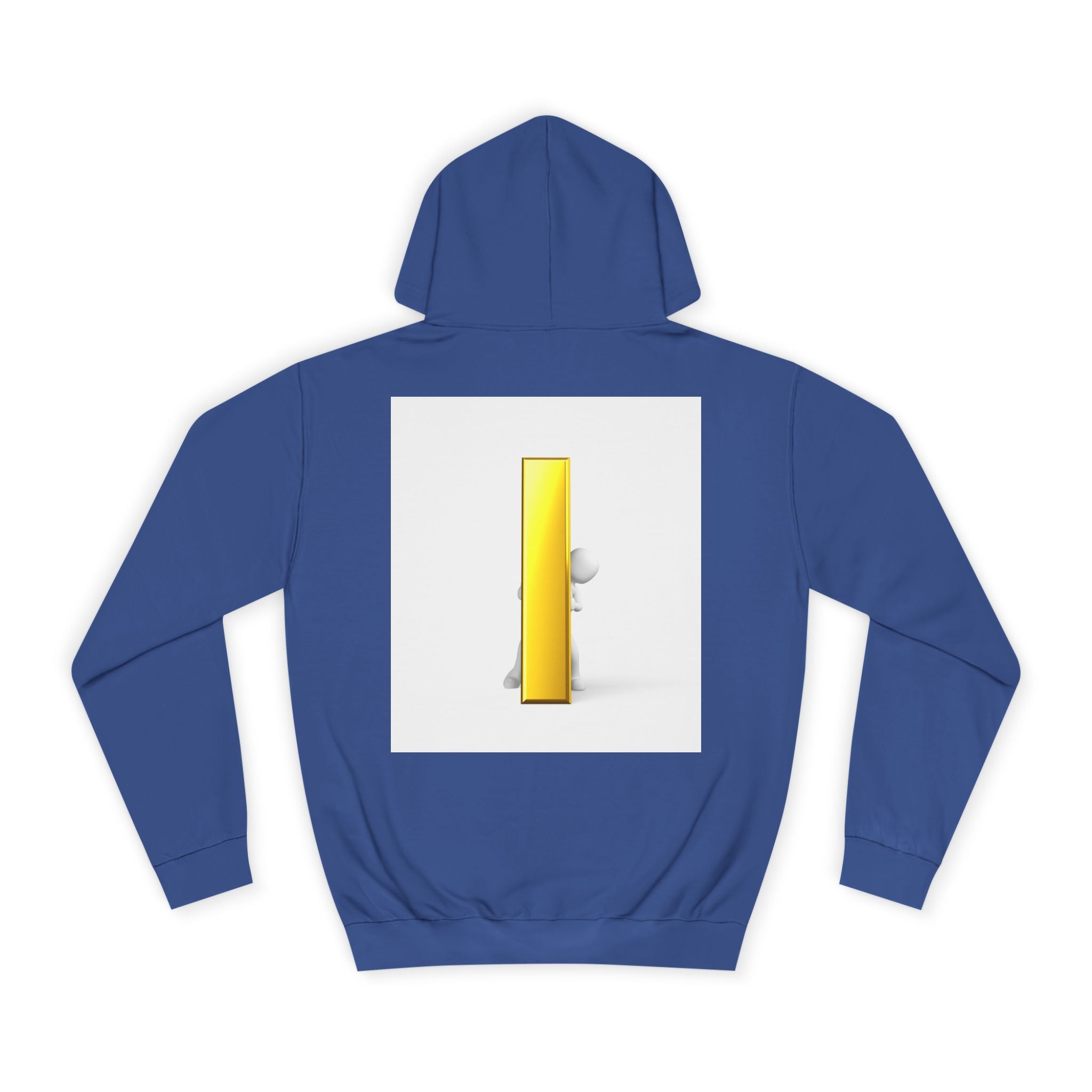 Gold Letter i Character Hoodie | Minimalist 3D Column Illustration