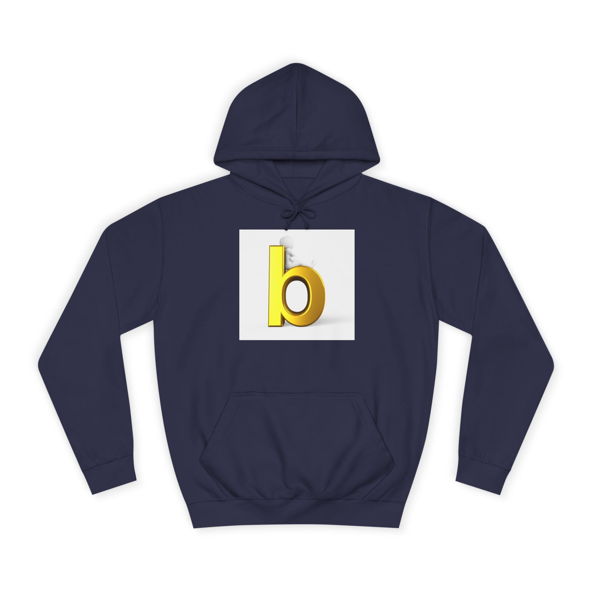 Yellow 3D Letter b Hoodie | Minimal Monogram Initial Sweatshirt