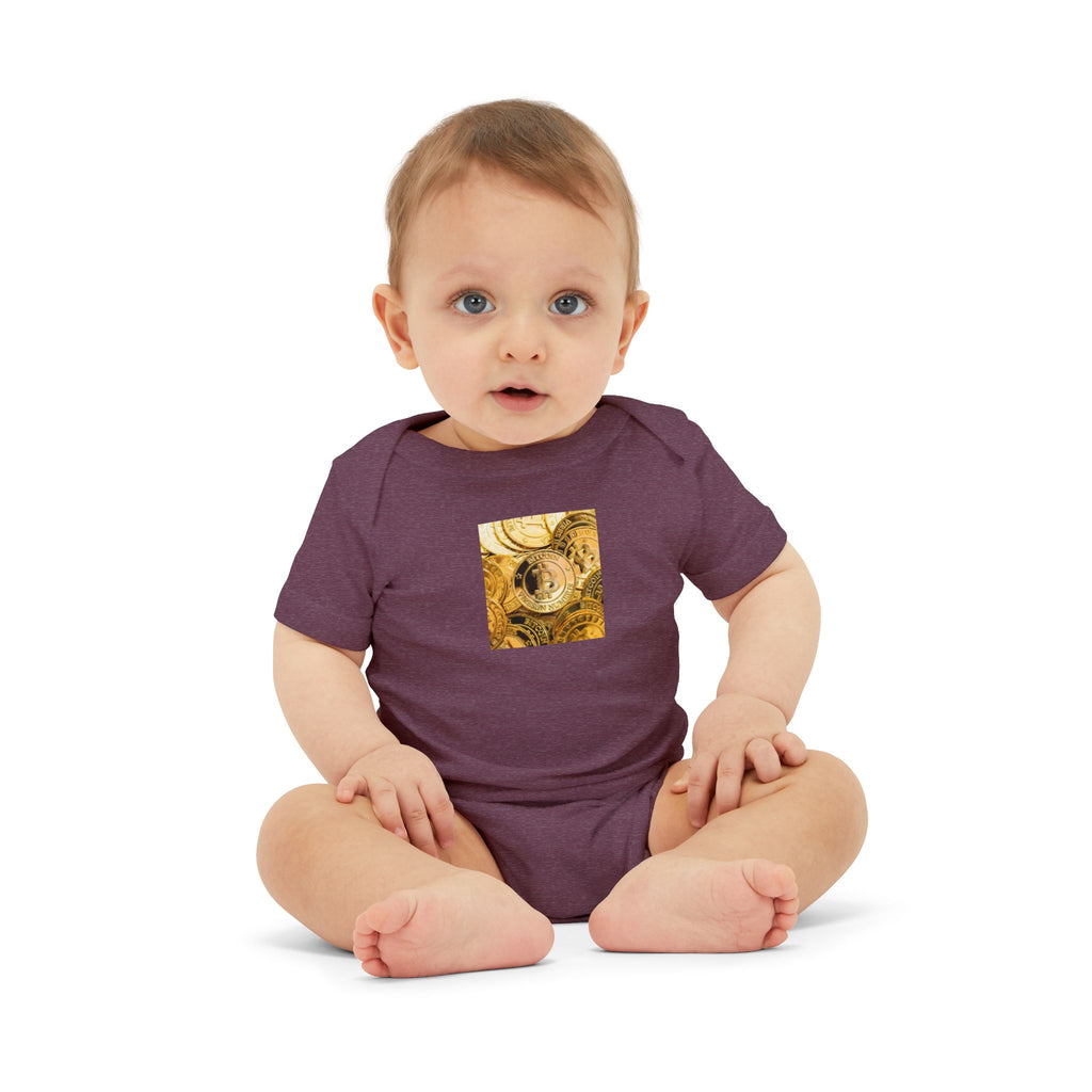 Bitcoin Cryptocurrency Infant One Piece | Floral Nursery Baby Bodysuit