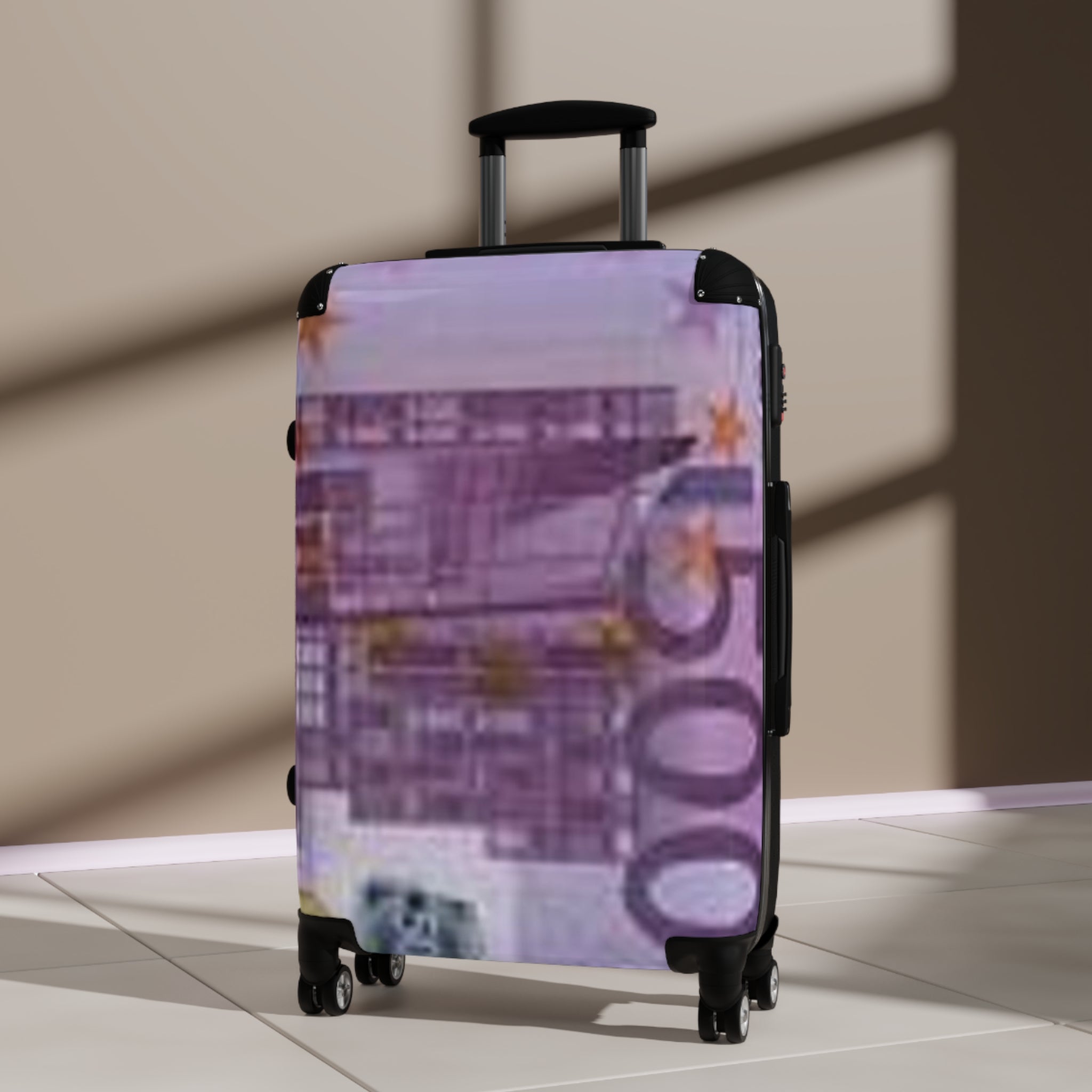 Euro Banknote Suitcase | Money Print Luggage