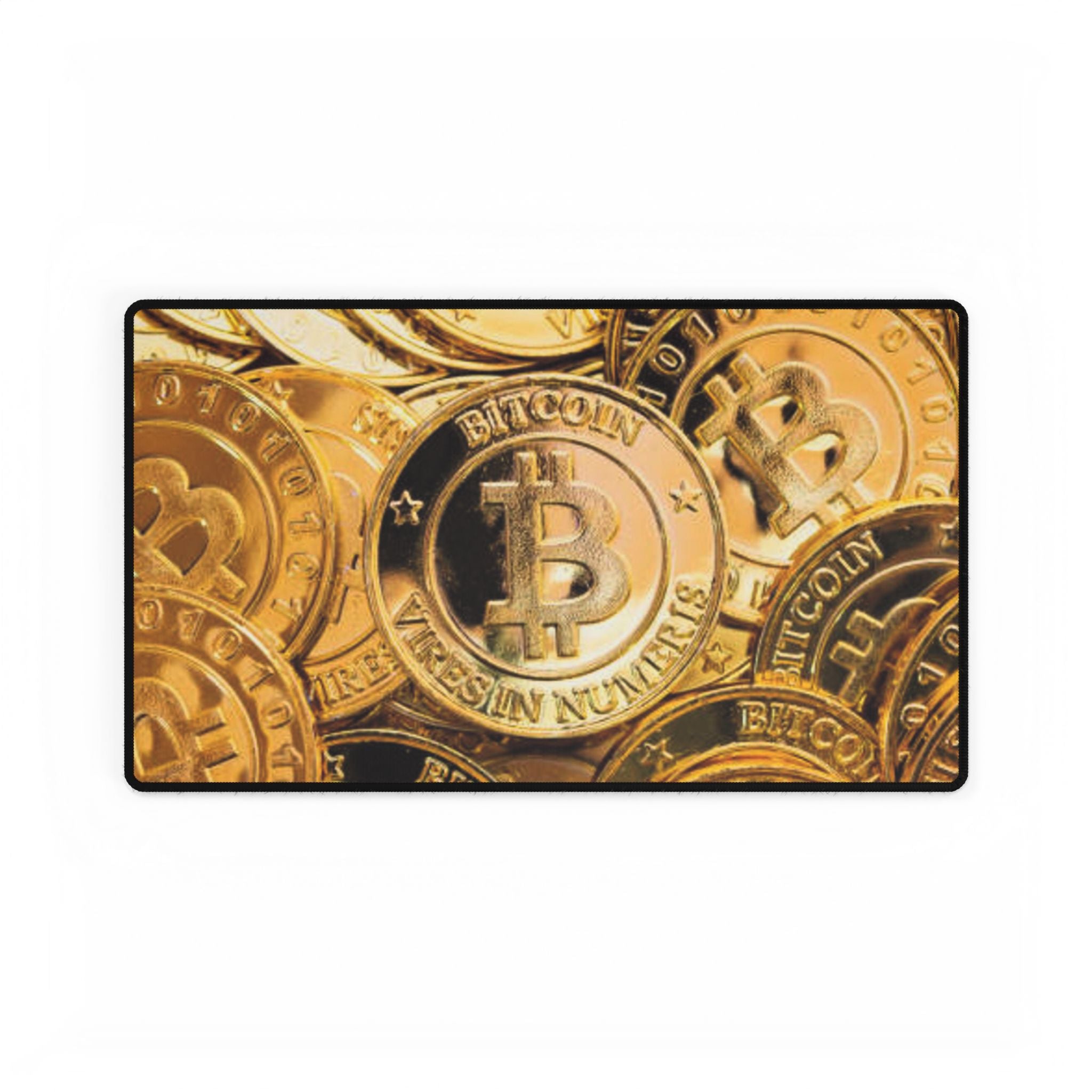 Bitcoin Münzhaufen Schreibtischunterlage | Krypto Gaming Mauspad