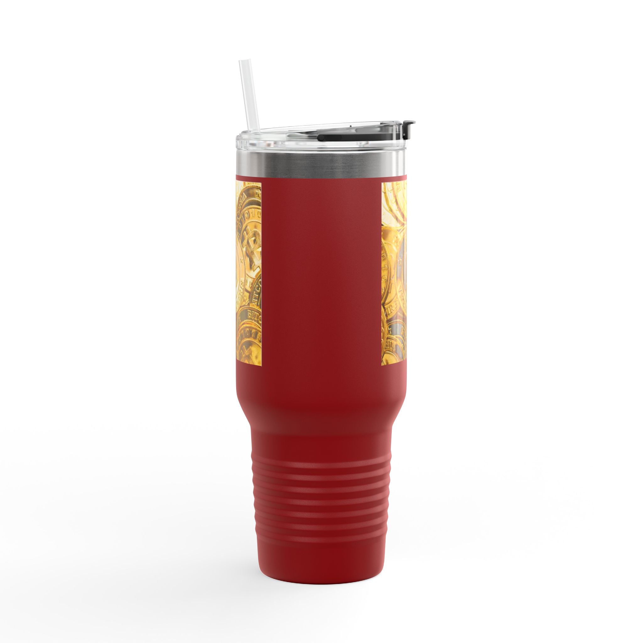 Mug de voyage à motif de pièces Bitcoin | Gobelet isotherme de 1,2 litre