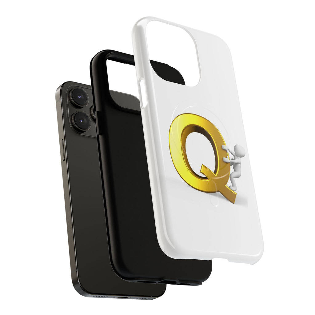 Gold Letter Q design phone case | Magnetic Tough Case