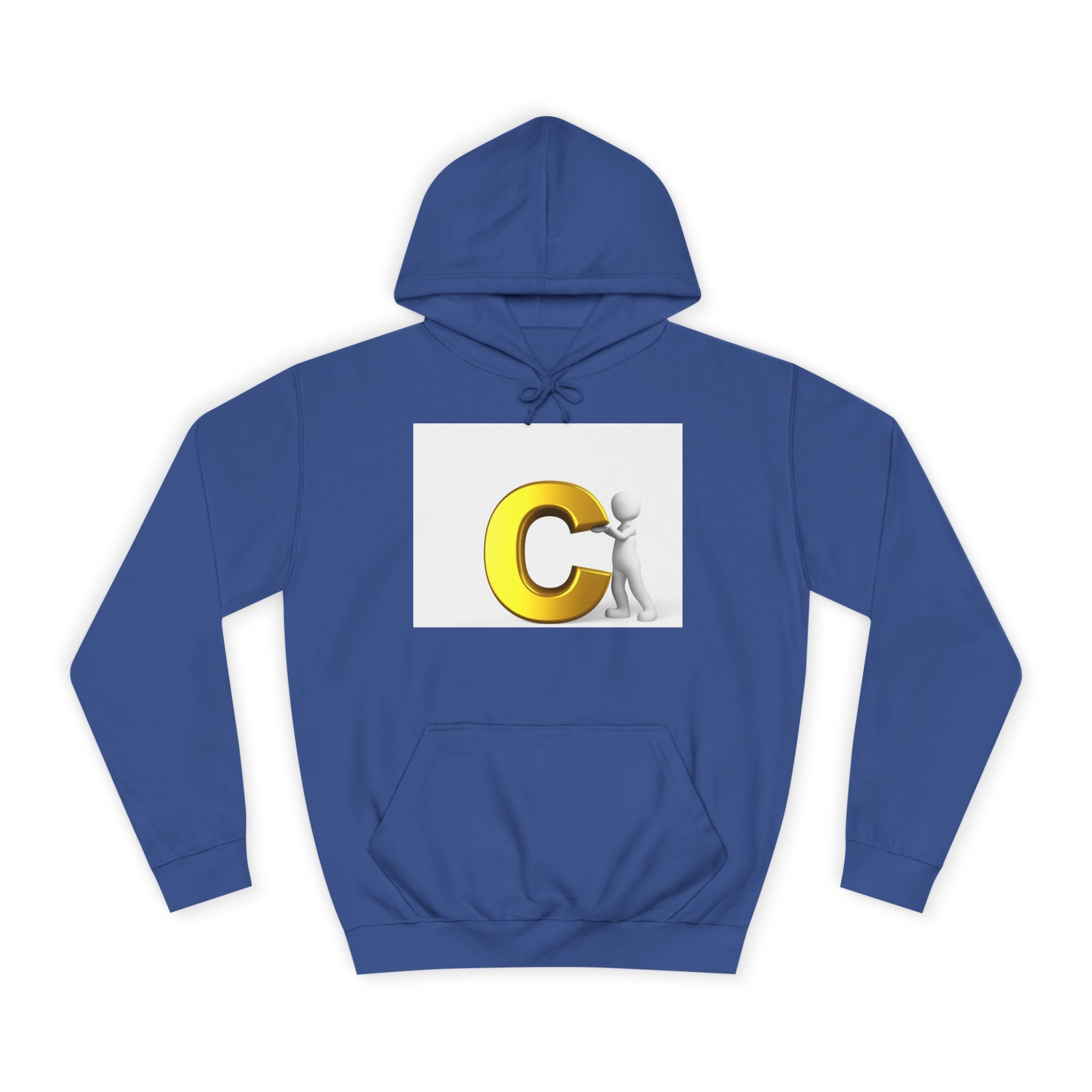 Sweat à capuche jaune 3D lettre C avec personnage | Sweat-shirt monogramme initial