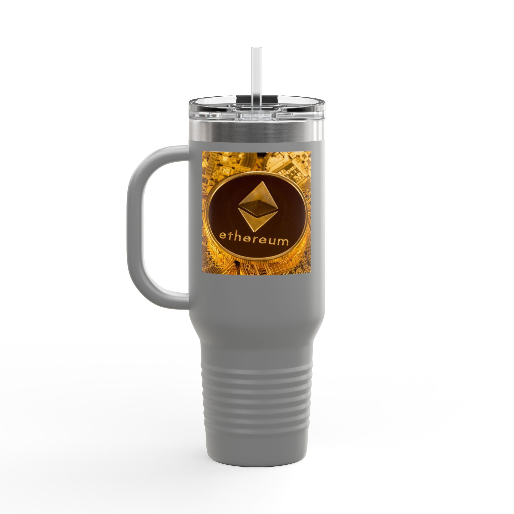 Ethereum Coin Design 40oz Travel Mug | Crypto Logo Insulated Tumbler