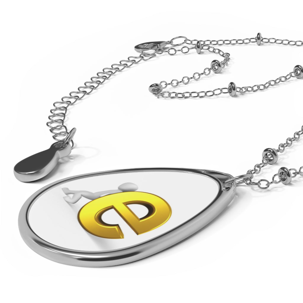 Oval Initial Pendant Necklace — Personalized 'e' Teardrop Locket