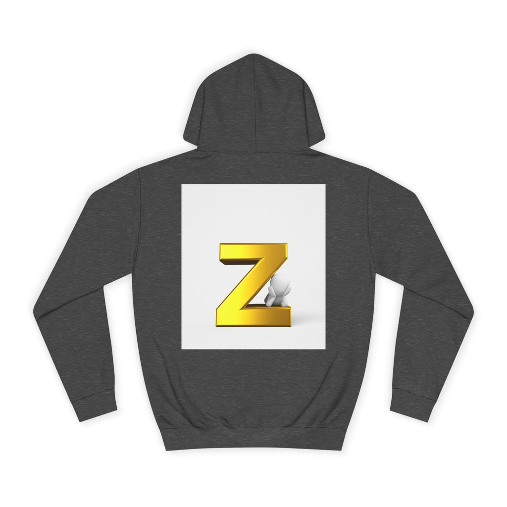 Gold 3D Letter Z Hoodie | Initial Monogram Pullover