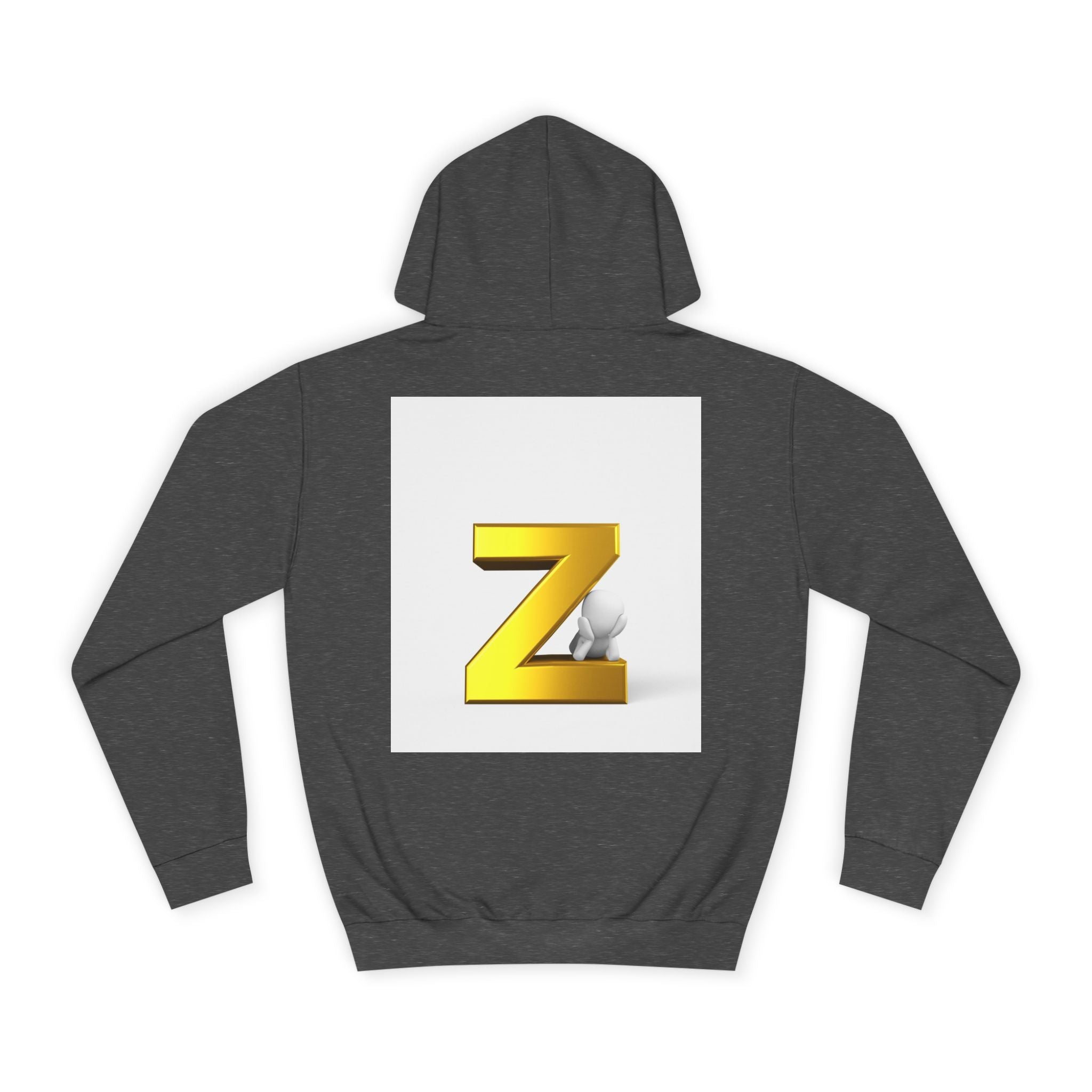 Gold 3D Letter Z Hoodie | Initial Monogram Pullover