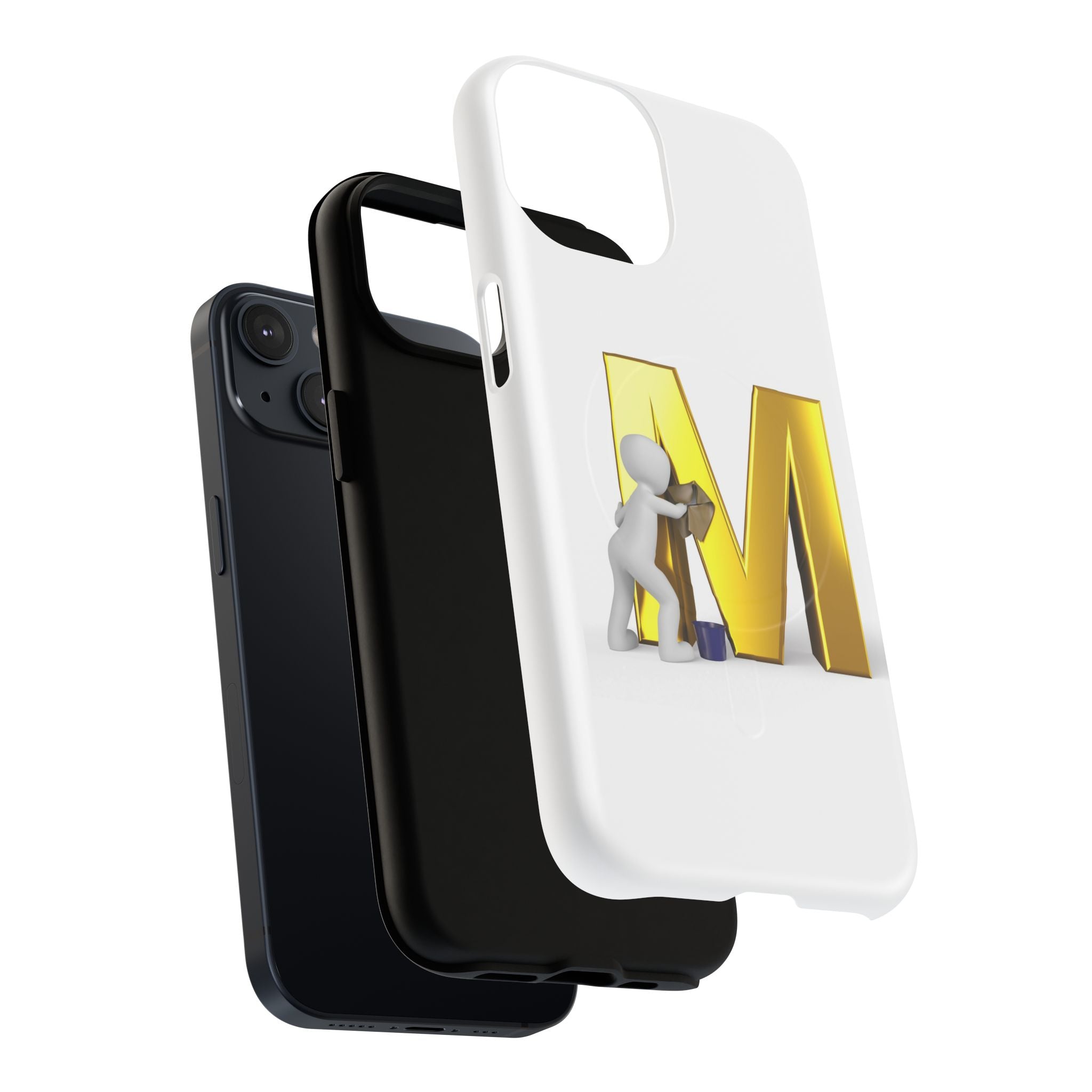 Gold Letter M with Worker Phone Case | Magnetic Tough Case