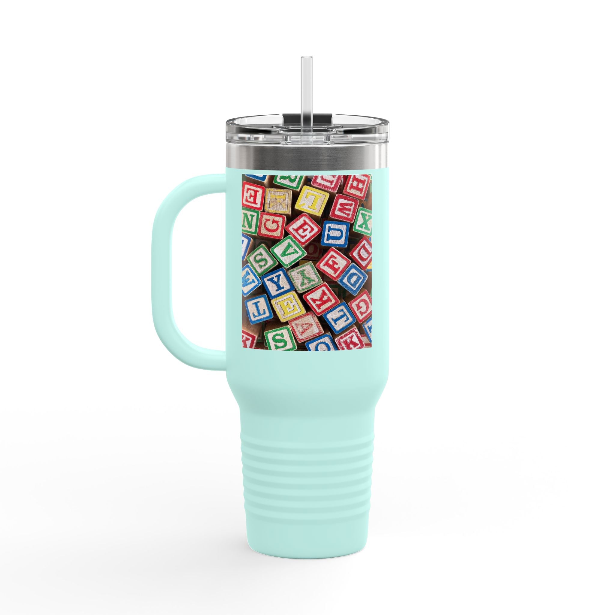 Colorful Alphabet Blocks Insulated Travel Mug | 40oz