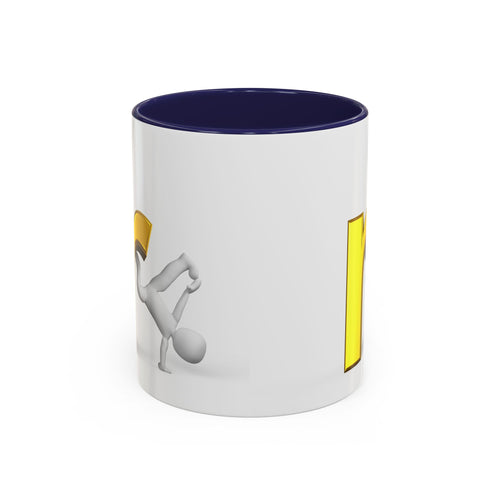 Mug « Design Breakdance » avec lettre R en 3D | Mug à café avec anse colorée 325 ml ou 443 ml