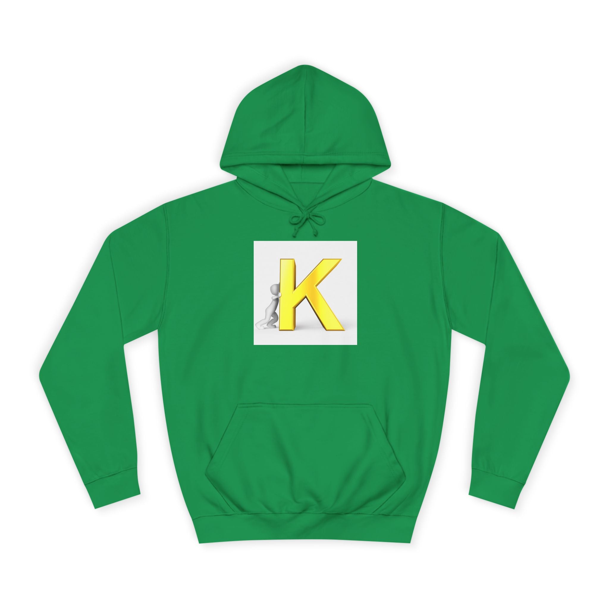 Yellow 3D Letter K hoodie | Initial Monogram, Alphabet Graphic