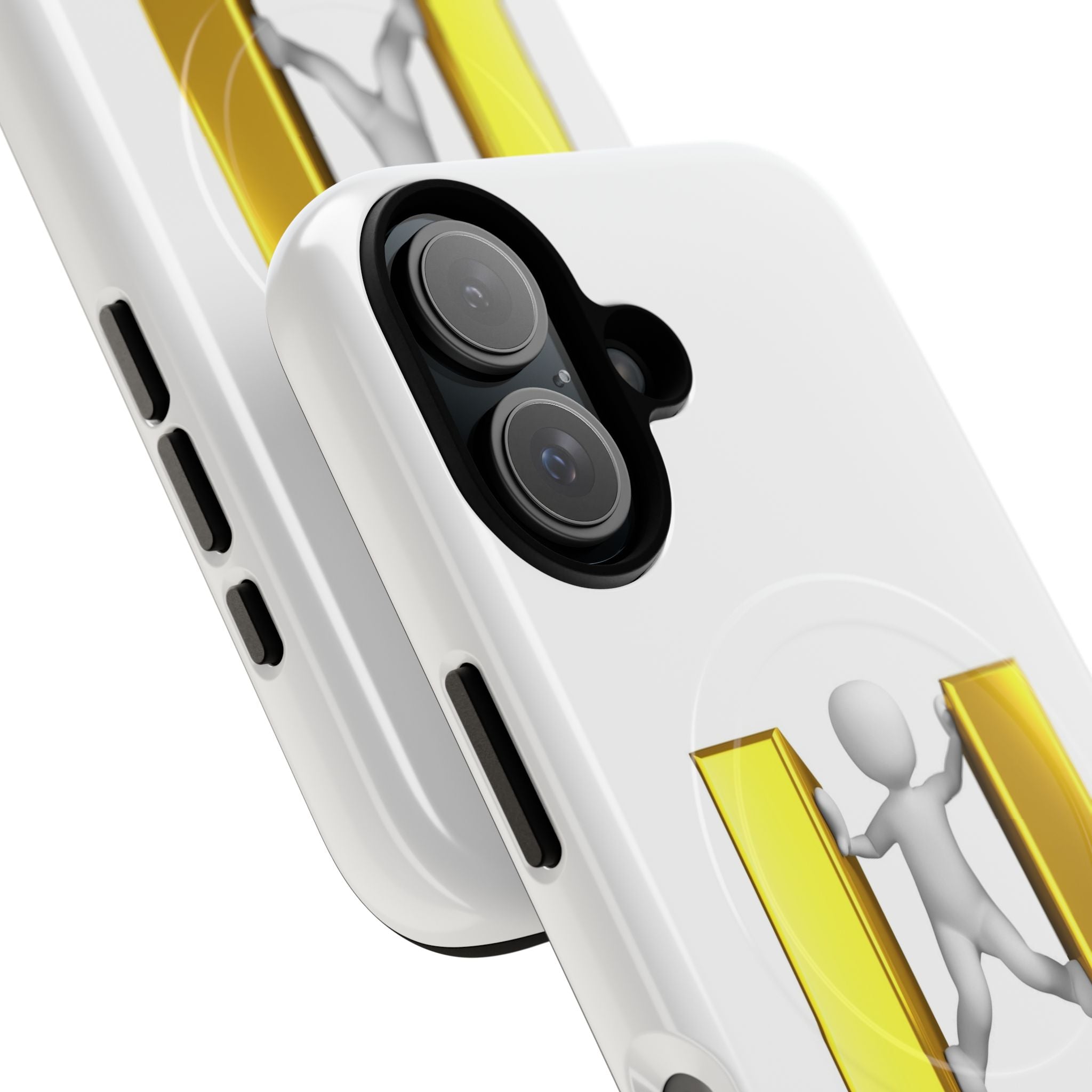3D Gold U Letter with Stick Figure phone case | Tough Magnetic Case
