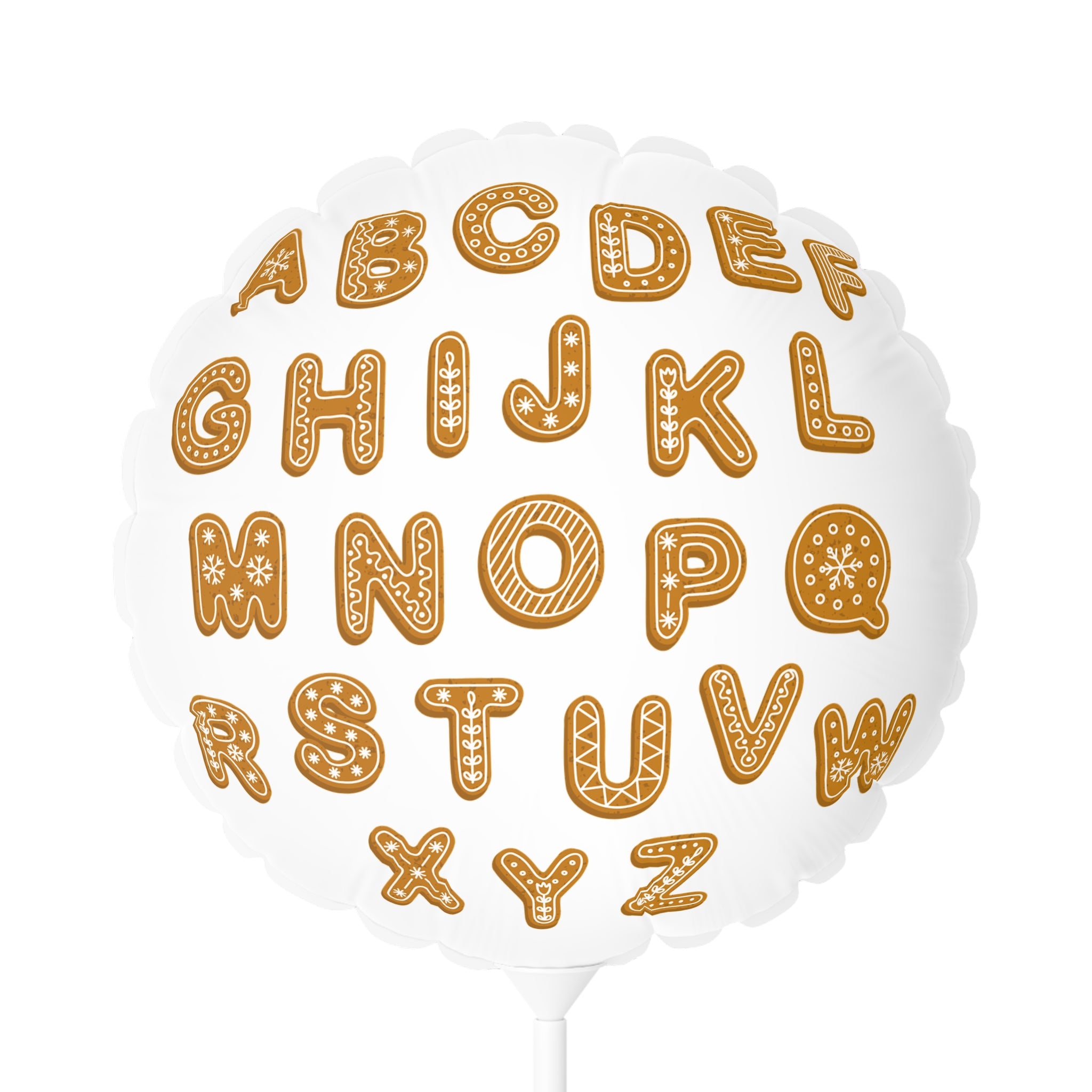 Gingerbread Alphabet Balloon Round 11" Balloon | Letter Party Decor