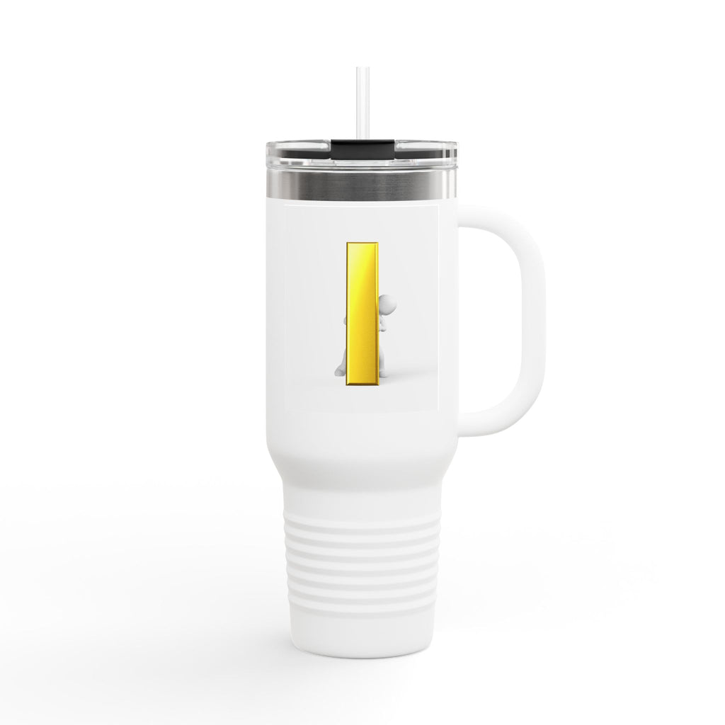 Yellow Letter i Character Travel Mug | 40oz Insulated Tumbler