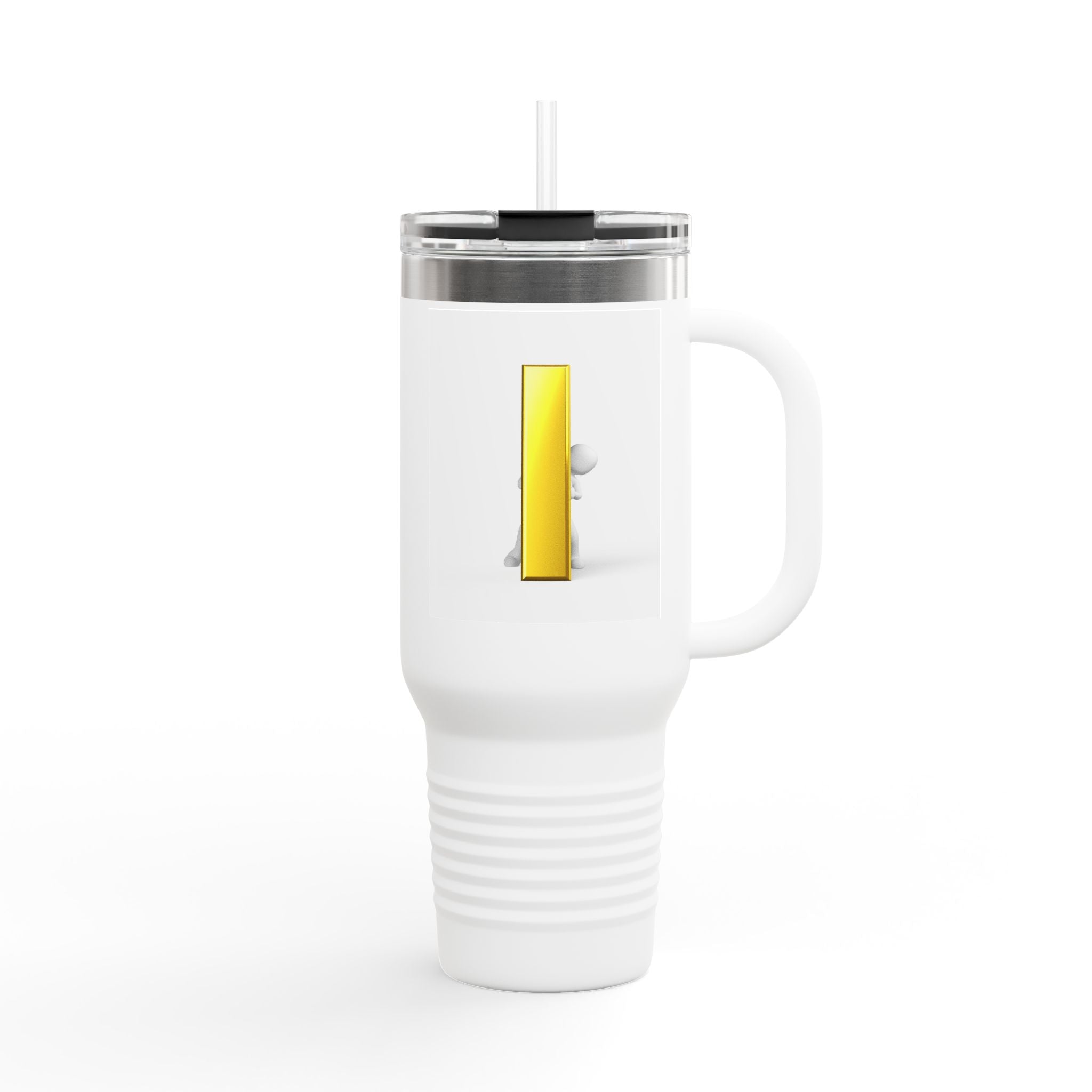 Yellow Letter i Character Travel Mug | 40oz Insulated Tumbler