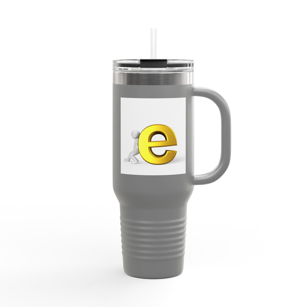 Yellow 3D Letter E Character Travel Mug | Insulated 40oz Tumbler