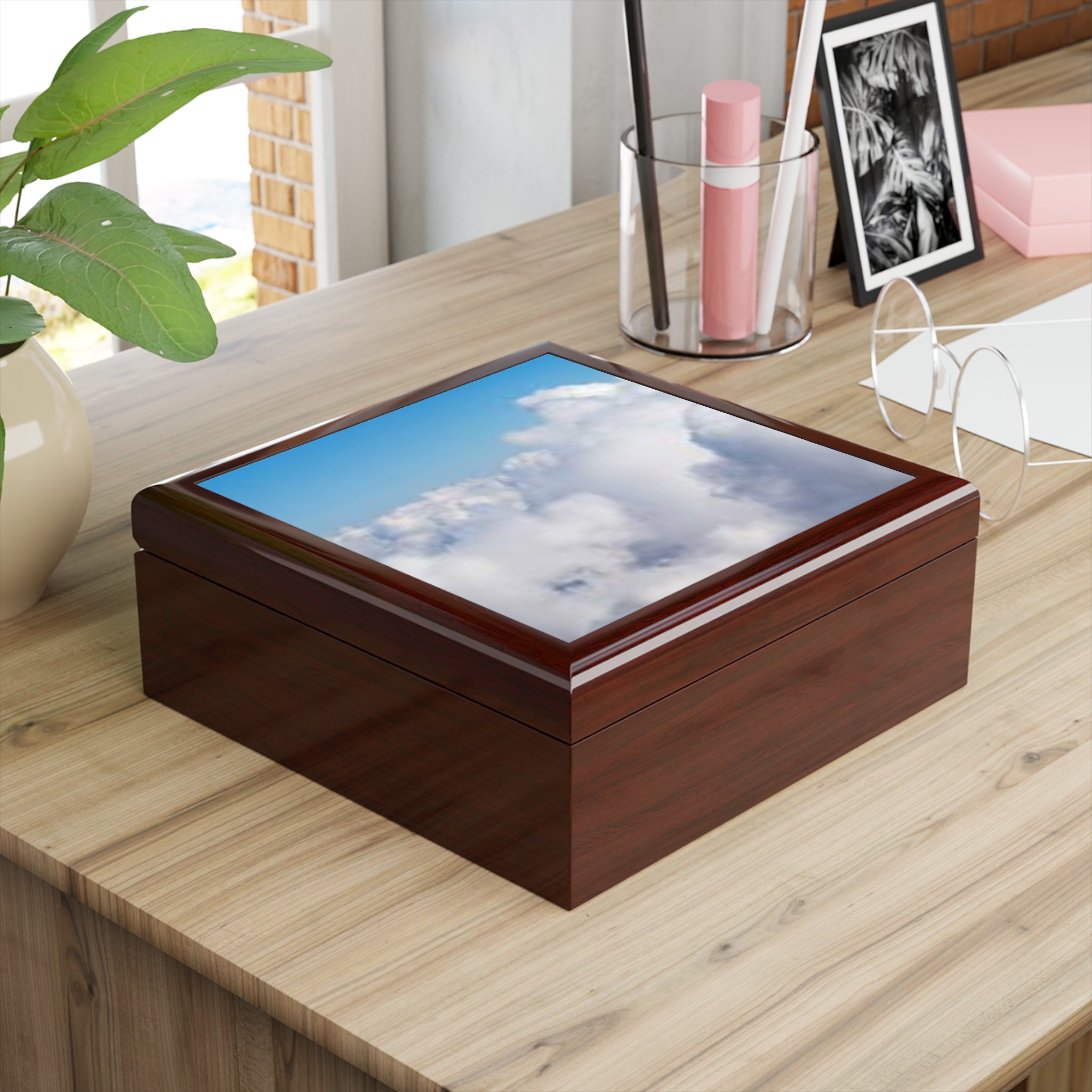 Blue Sky Clouds Jewelry Box | Cloudscape Keepsake Box