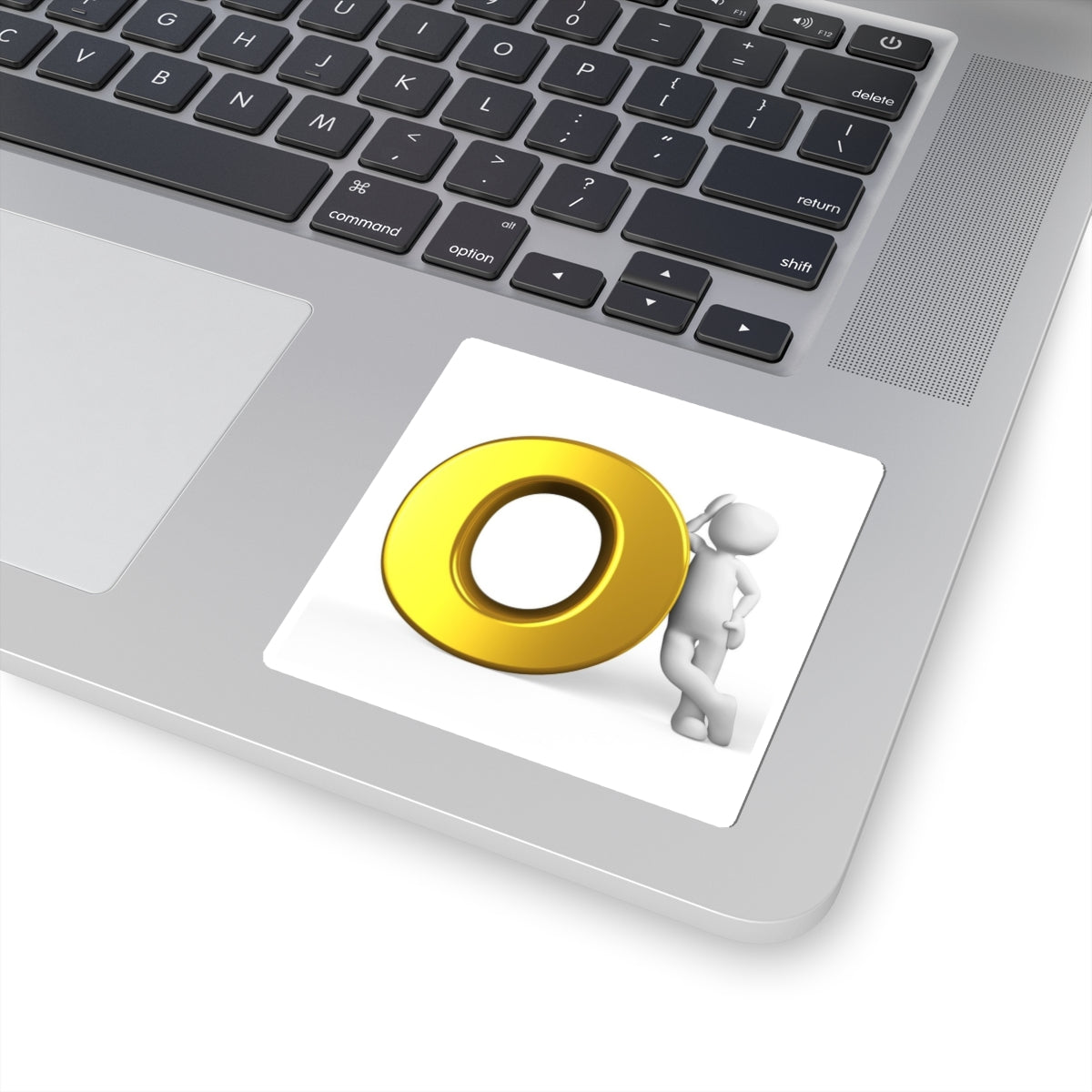 3D Gold Letter O Character Sticker | Kiss-Cut Sticker