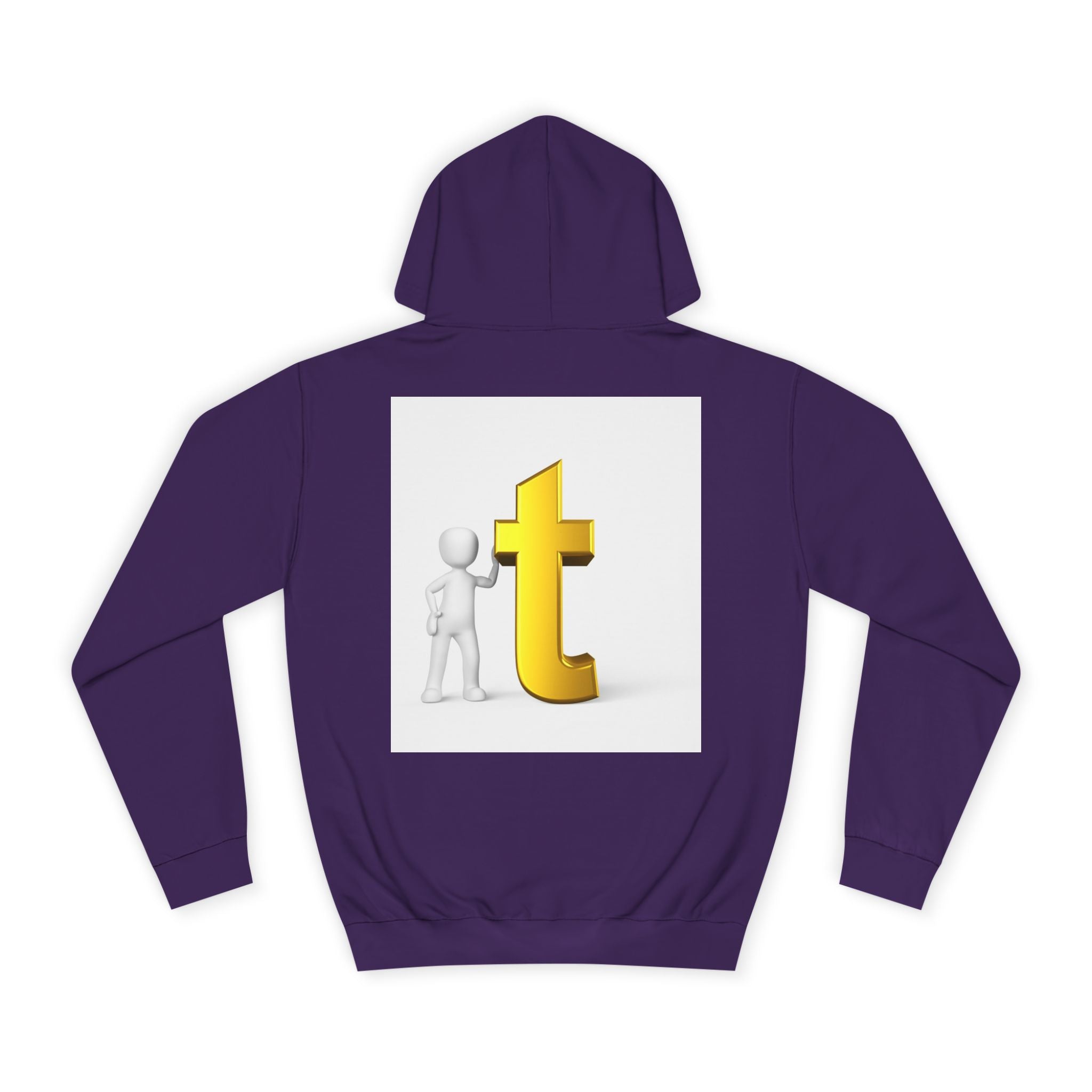 3D Gold Letter T Hoodie | Minimal Letterman Initial Sweatshirt
