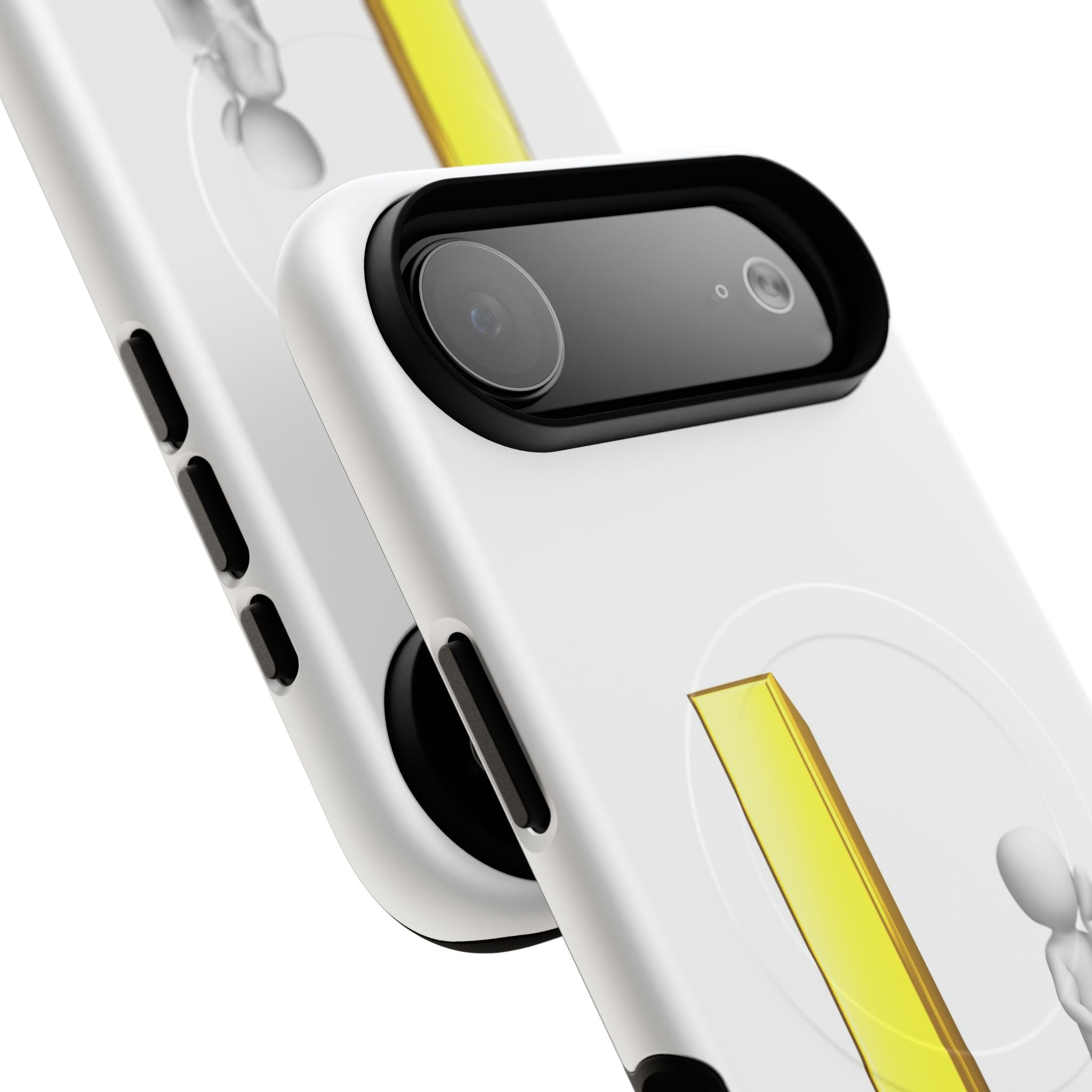 Yellow 3D Letter L with Sitting Figure phone case | Tough Magnetic Case