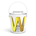 Gold Letter W Ice Bucket | Monogram Acrylic Ice Bucket with Tongs