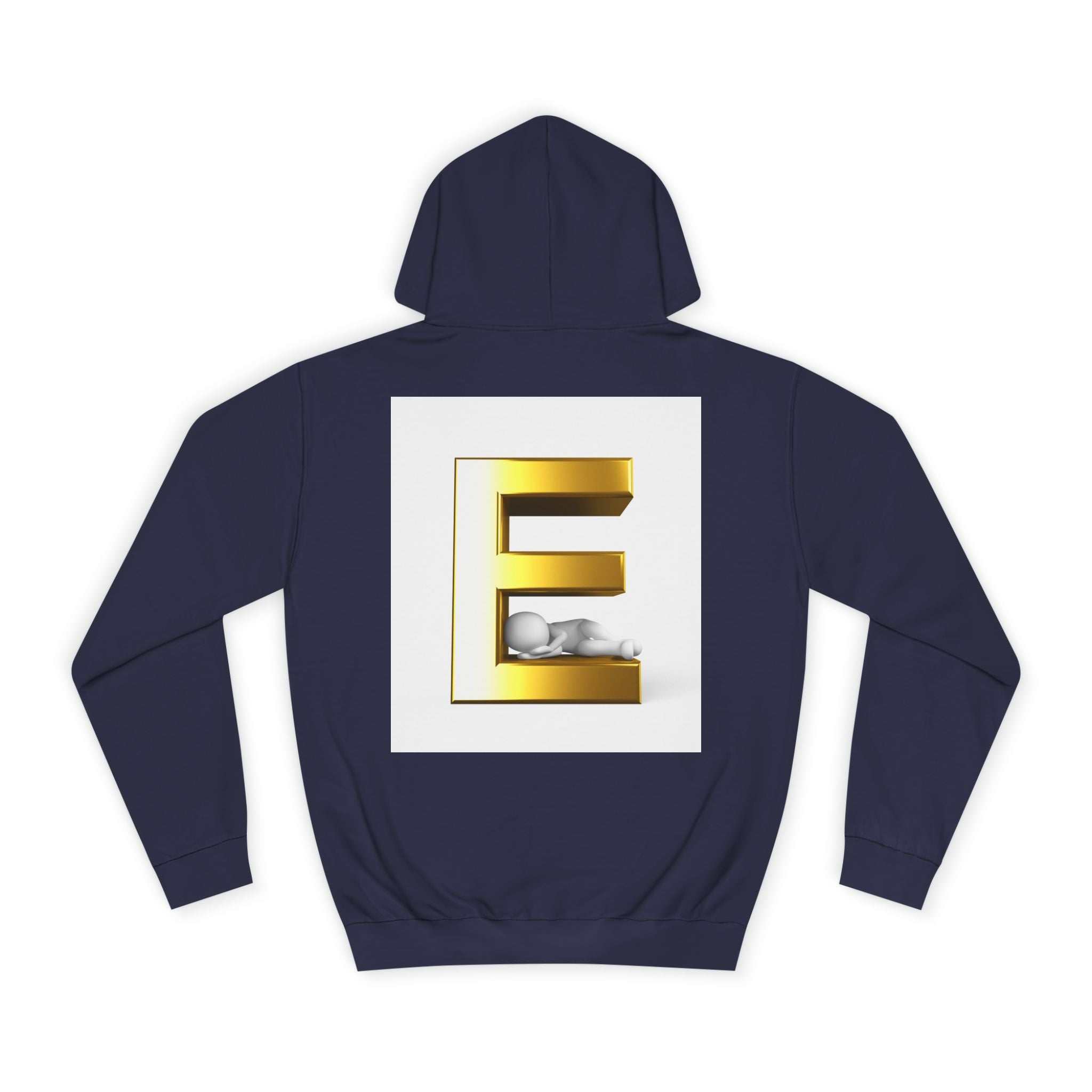 Gold 3D Letter E Hoodie | Monogram Initial Sweatshirt