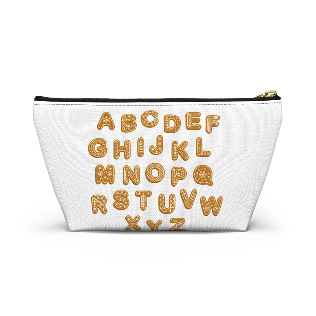 Alphabet Cookie Letters Accessory Pouch | Zipper Makeup Bag