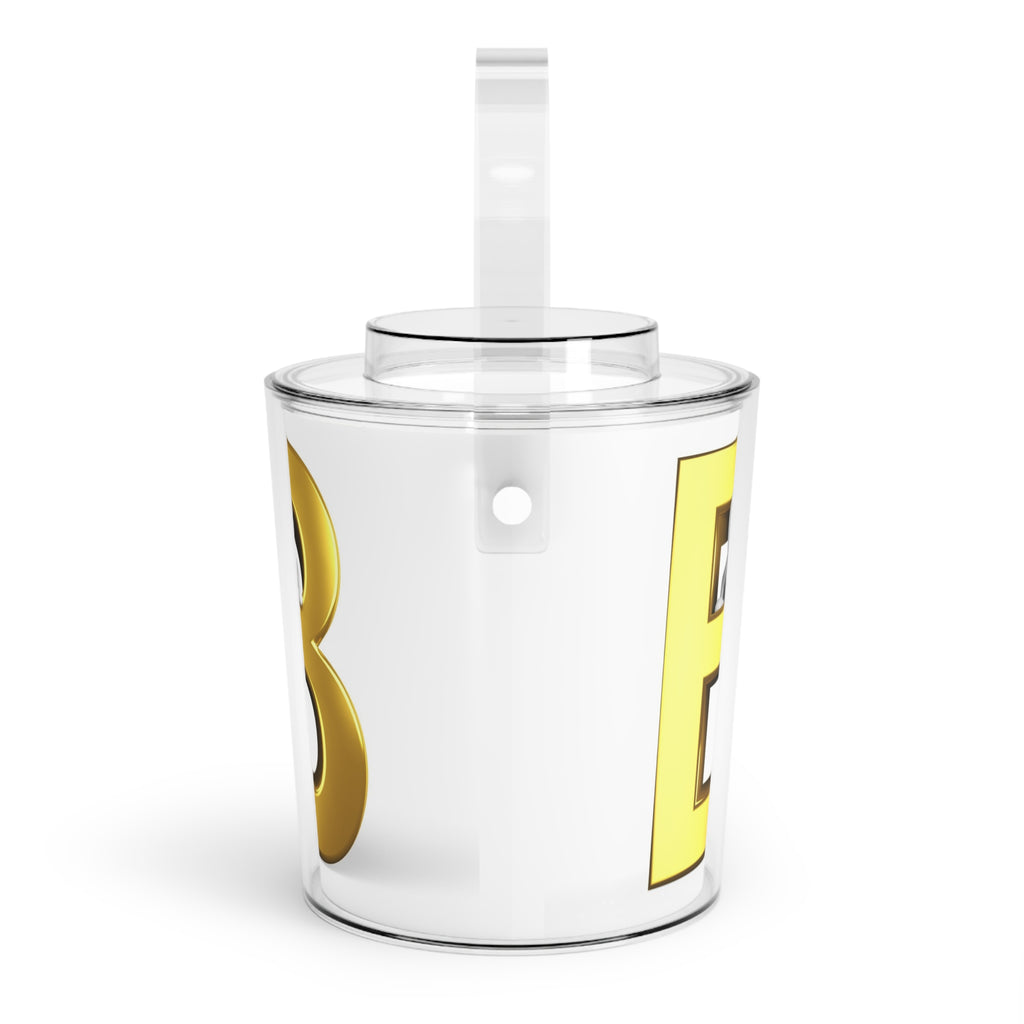 Gold Letter B design Ice Bucket | Monogram Initial beverage cooler