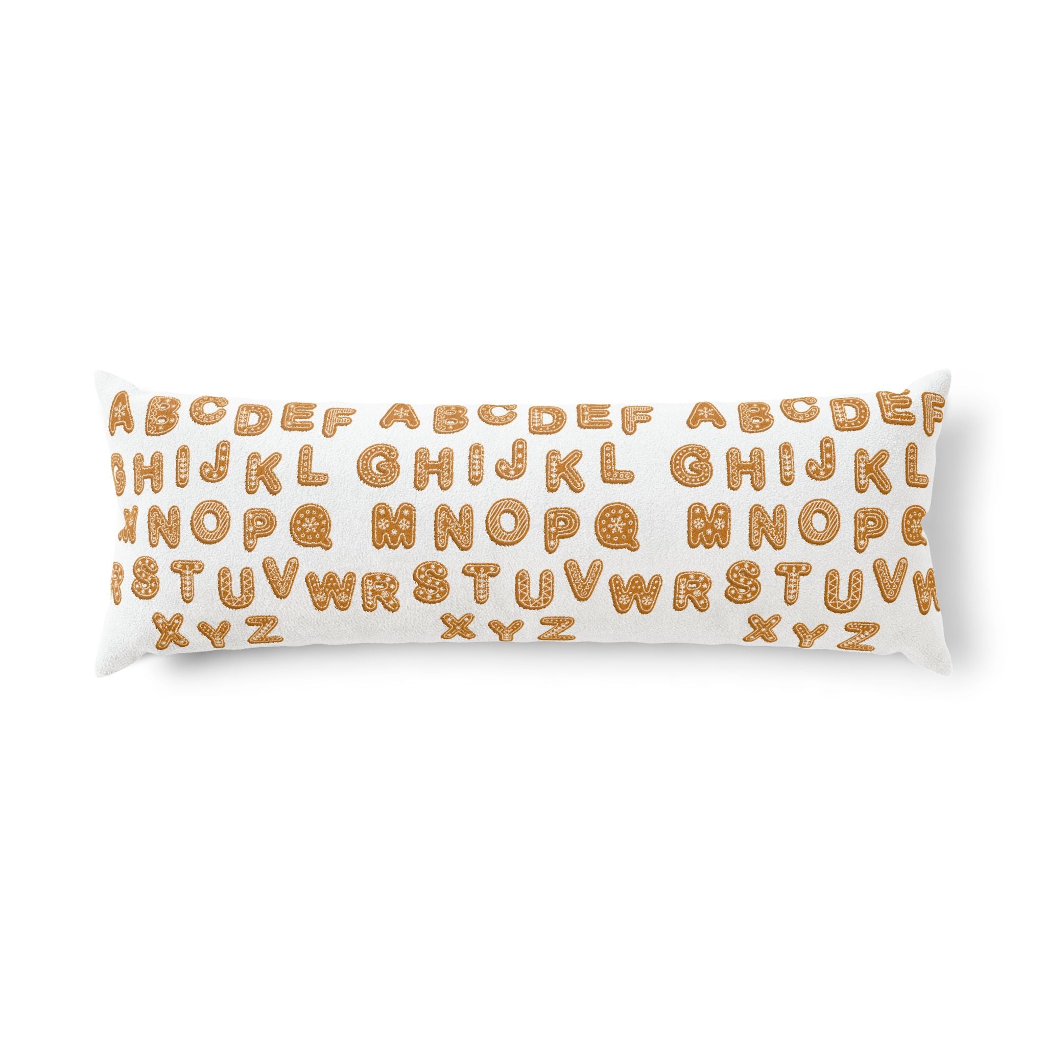 Alphabet Cookie Pattern Body Pillow | Gingerbread Letters Pillowcase