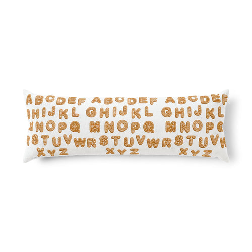 Alphabet Cookie Pattern Body Pillow | Gingerbread Letters Pillowcase