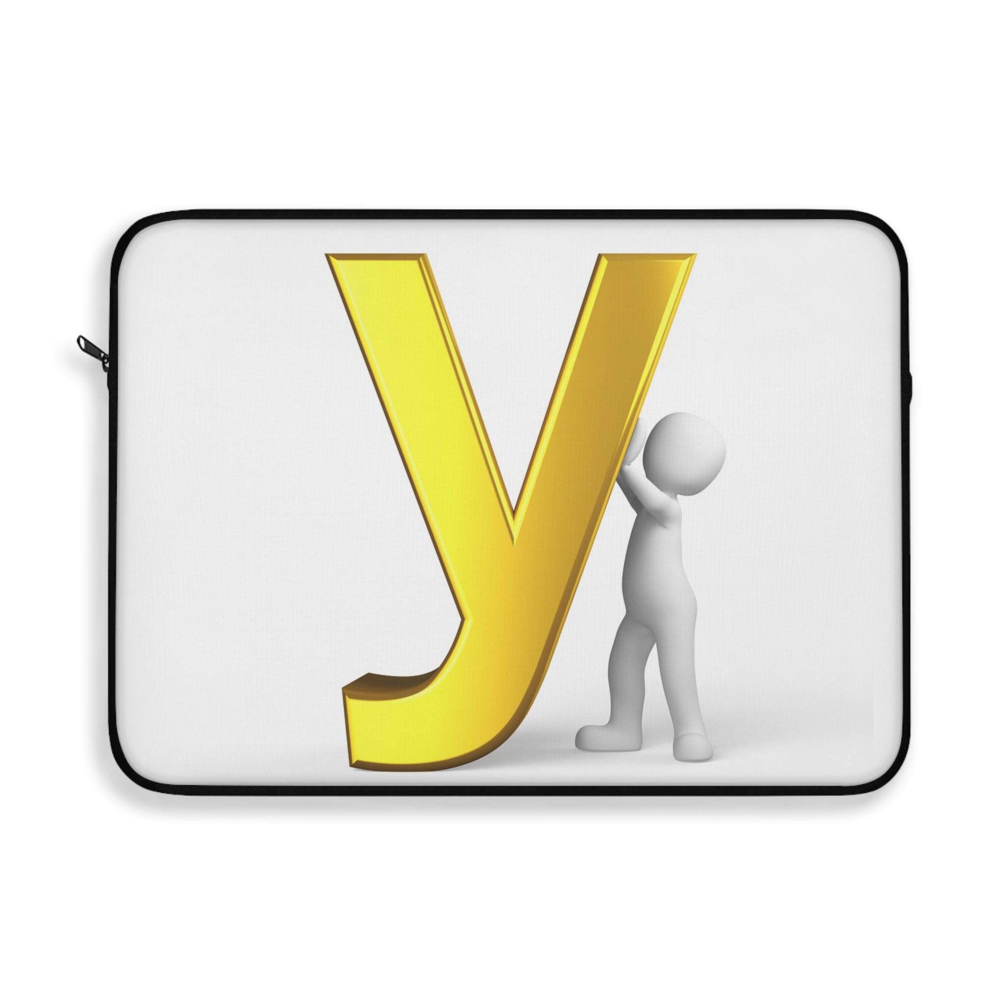 Yellow Letter Y Monogram Laptop Sleeve | 3D Character Initial Design