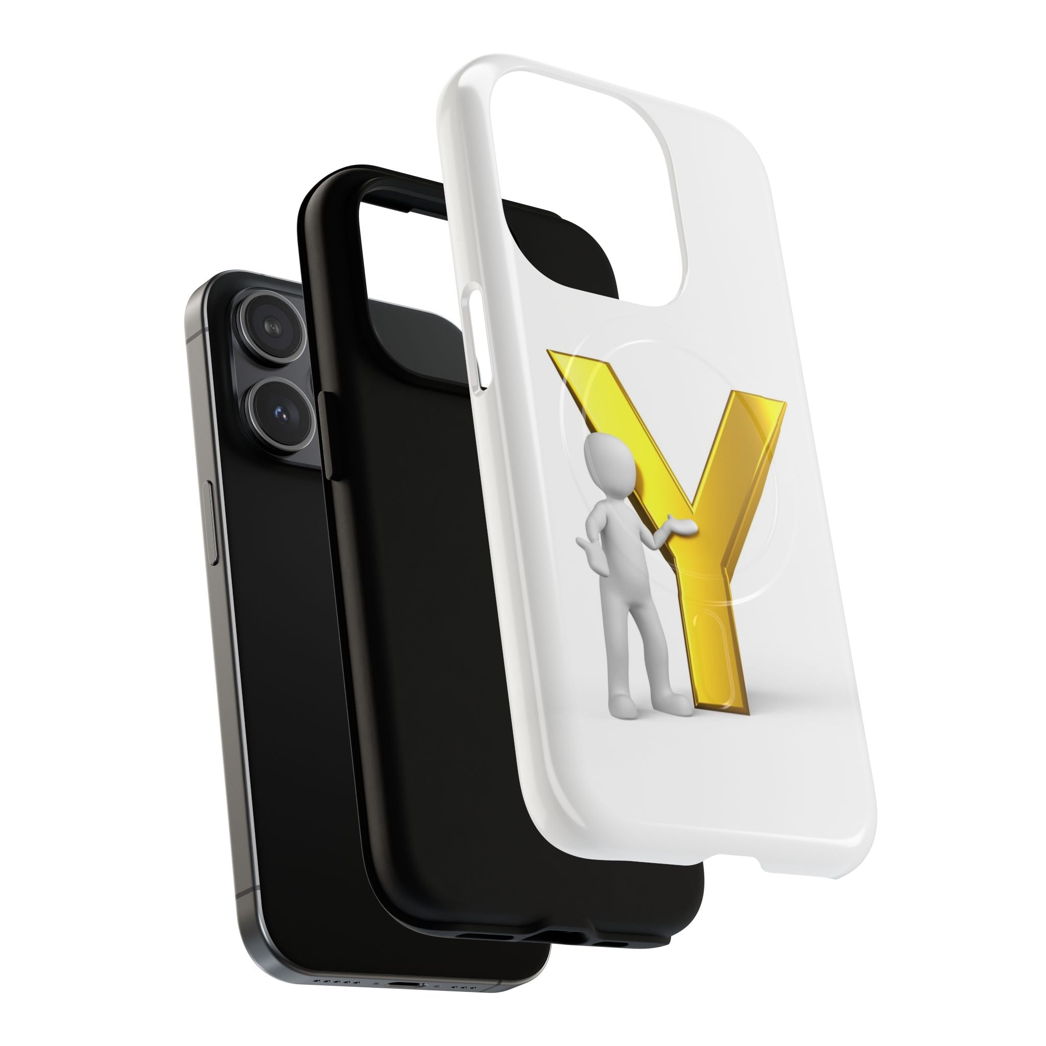 Gold Letter Y Phone Case | Monogram iPhone Magnetic Case