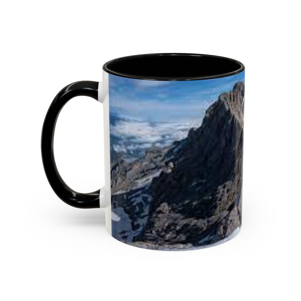 Mountain Summit Photo Accent Coffee Mug | Rocky Peak Panorama, 11oz or 15oz