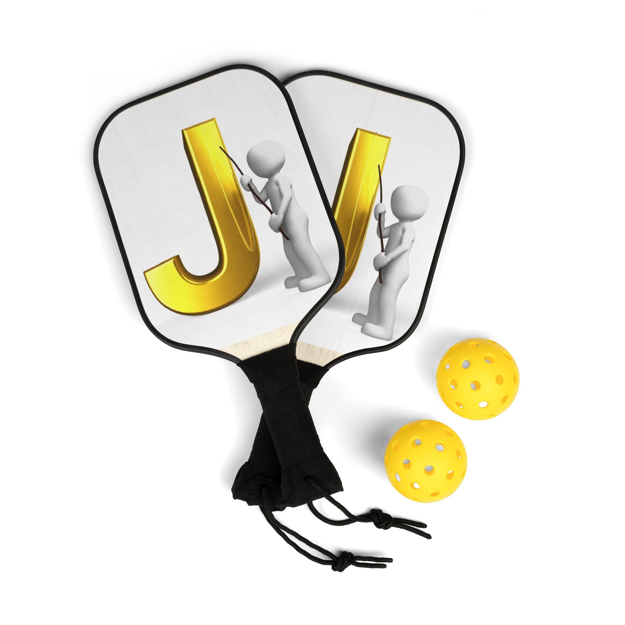 Golden Letter J Pickleball Paddle
